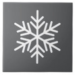 Festive White Nordic Snowflake On Modern Grey Tile<br><div class="desc">This festive seasonal design features a single white Nordic snowflake centred on modern grey background.</div>
