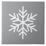 Festive White Nordic Snowflake On Modern Grey Tile<br><div class="desc">This festive seasonal design features a single white Nordic snowflake centred on modern grey background.</div>