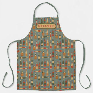Festive Wine Bottles Personalize Apron