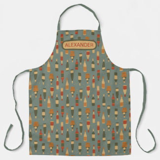Festive Wine Bottles Personalize Apron
