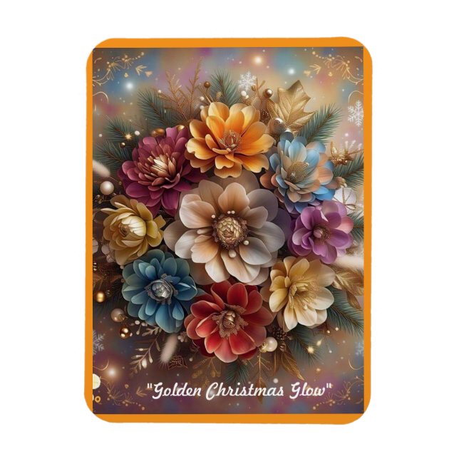 "Festive Winter Blooms" Magnet (Vertical)