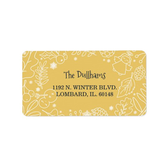 Festive Winter Botanicals Holiday Address Label