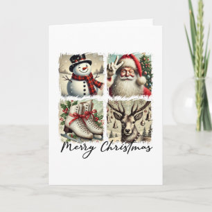 Festive Winter Christmas Holiday Collage  Card