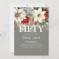 Festive Winter Florals 50th Birthday