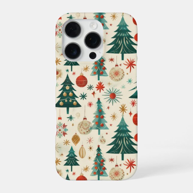 Festive Winter Holidays Pattern iPhone Case (Back)