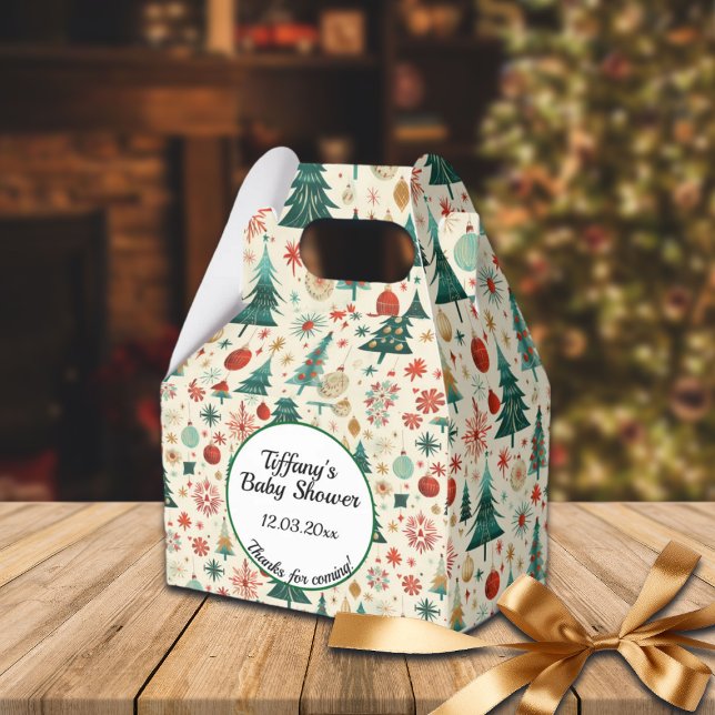 Festive Winter Pattern Baby Shower  Favor Box (Creator Uploaded)