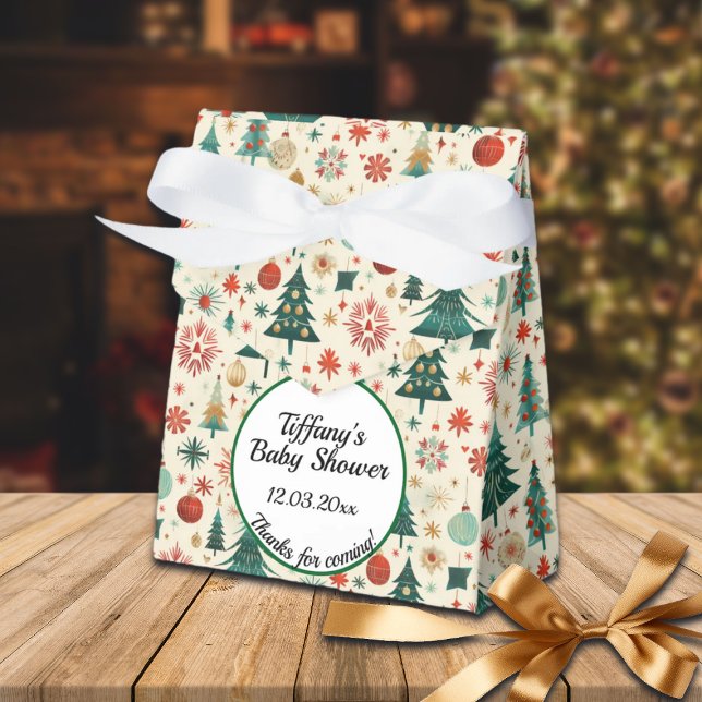 Festive Winter Pattern Baby Shower  Favor Box (Creator Uploaded)