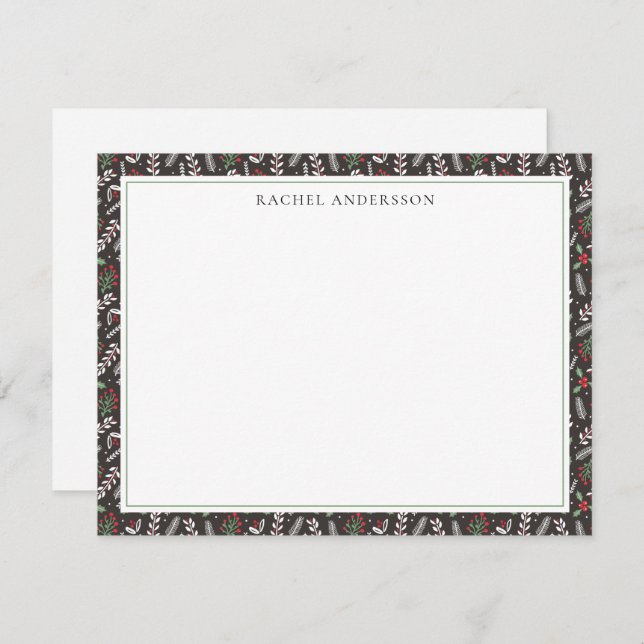 Festive Winter Pattern Blank  Card (Front/Back)