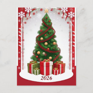 ❄️ Festive Winter Tree Glow 🎄 Snowy Christmas Postcard