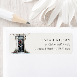 Festive Winter Watercolor Front Door Address