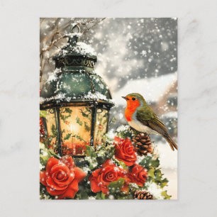 Festive Winter Wonderland Scene Announcement Postcard