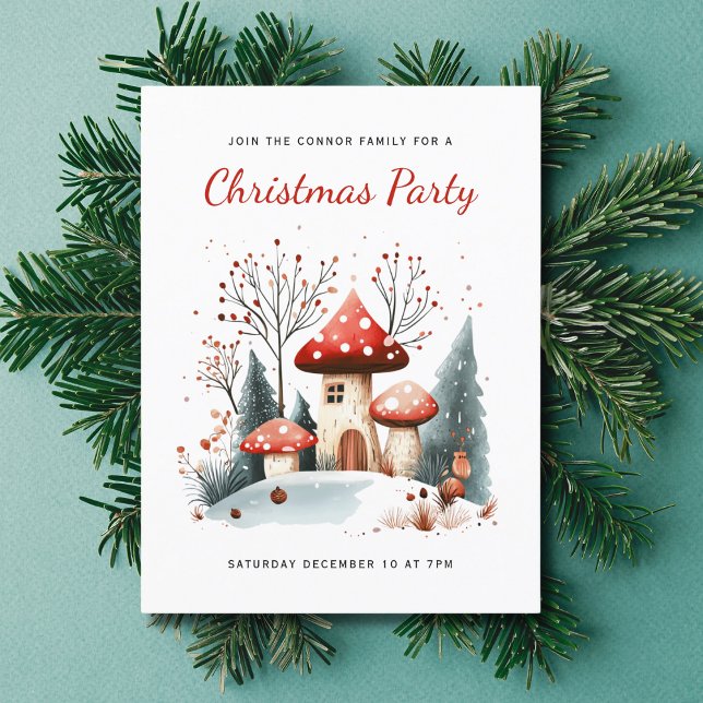 Festive Winter Woodland Christmas Party Invitation (Creator Uploaded)