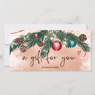 Festive winter wreath logo rose gift certificate