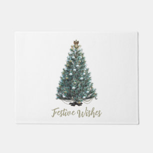 Festive Wishes. Christmas tree design Doormat