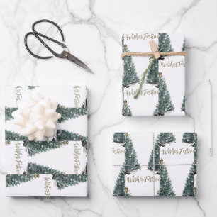 Festive Wishes. Christmas tree design Wrapping Paper Sheet