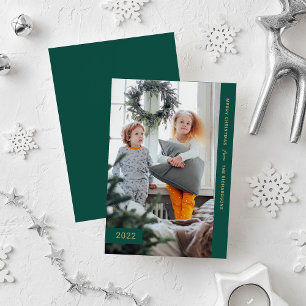Festive Wishes   Modern One Photo Holiday Card
