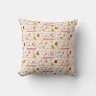 Festive Words & Holiday Cheer Throw Pillow