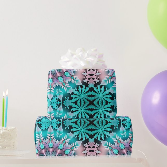 Festive Wrap Wonderland 'Tie-Dyed Snowflakes' Wrapping Paper (Party Gifts)