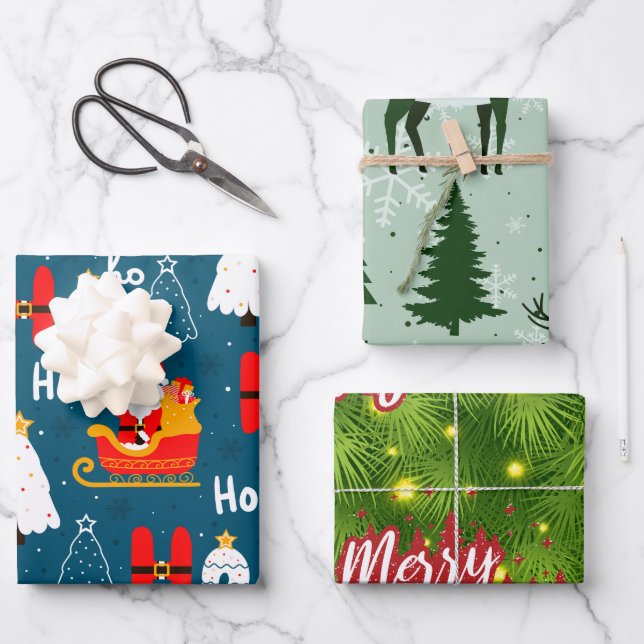 Festive Wraps for Merry Moments Wrapping Paper Sheet (Front)