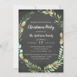 Festive Wreath Chalkboard Christmas Party Card<br><div class="desc">Matching Christmas Collection in the Little Bayleigh Store!</div>