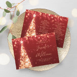 Festive Xmas Tree Gold Red Wedding Program<br><div class="desc">Elegant & Festive Xmas Tree Gold Red Wedding Program template,  featuring party program and menu text,  glitter lights Christmas Tree and modern typography script.</div>