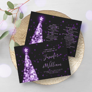 Festive Xmas Tree Purple Wedple Programme de maria