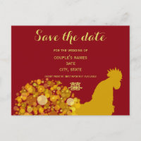Festive Year Of Rooster Gold Red Chinese Wedding