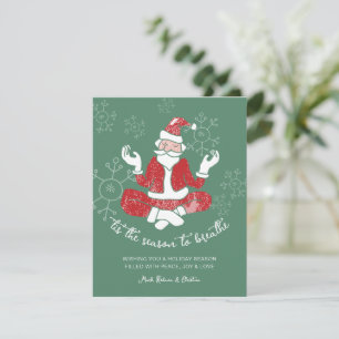 Festive Yoga Santa Season to Breathe Holiday Card
