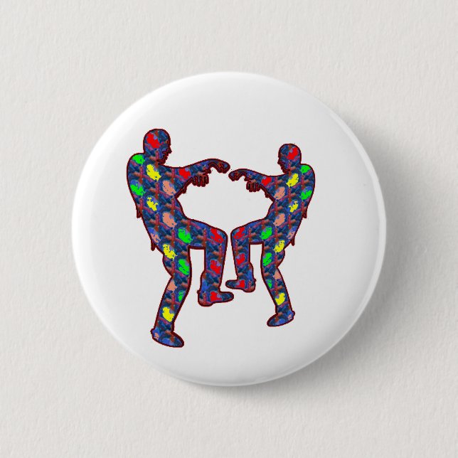 FESTIVE ZOMBIE DANCE 2 INCH ROUND BUTTON (Front)