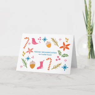 Festliche Doodles frohe Weihnachten Karten Holiday Card