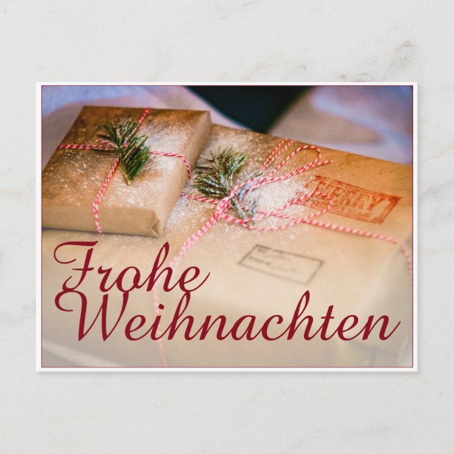 Festliche Geschenke als Weihnachtsmotiv Holiday Postcard (Front)