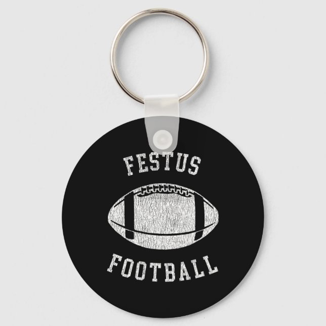 Festus Football Distressed Vintage 80's Throwback  Keychain (Front)