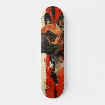 "Fetch" French Bulldog 7 3/4" Skateboard Deck