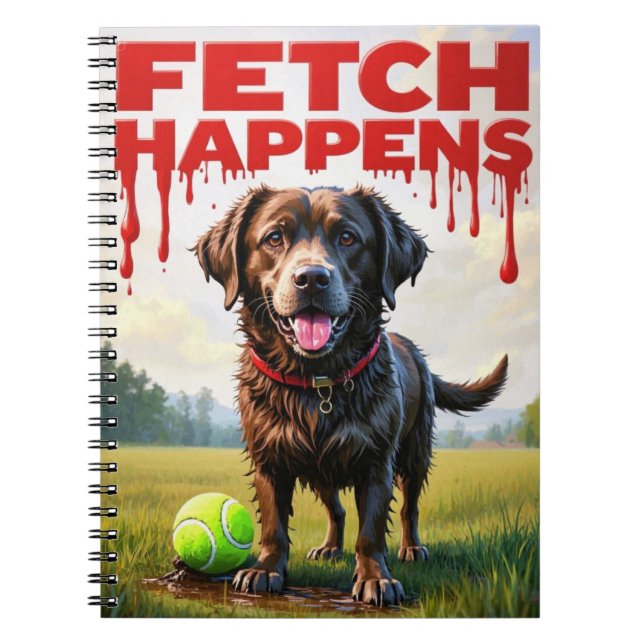 Fetch Happens carnet en spirale de chien humoristi (Devant)