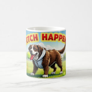 Fetch Happens Humourous dog coffee cup mug muddy