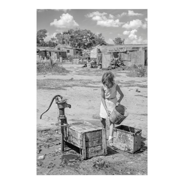 Fetching Water for the Family - Oklahoma 1939 Photo Print (Front)