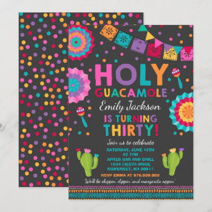 Fête 30e anniversaire Invitation Saint Guacamole 3