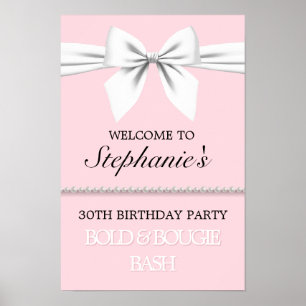Fête à thème rose clair Tiffany Affiche de bienven