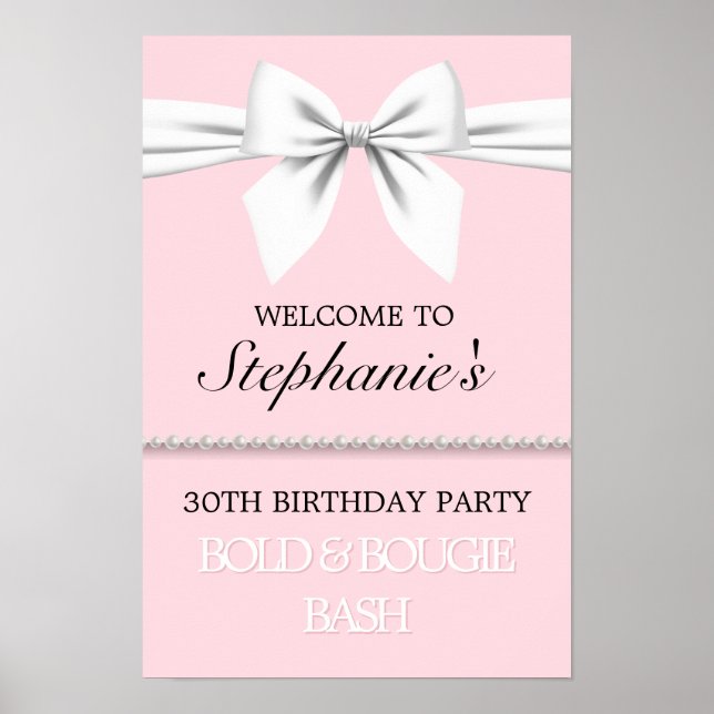 Fête à thème rose clair Tiffany Affiche de bienven (Devant)