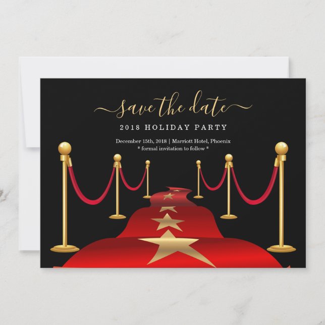 Fête à thème Tapis rouge Enregistrer la carte de d (Devant)
