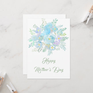 fête abstraite fleur bleue 2 carte