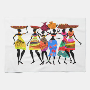 Fête Africaine • Serviette de cuisine afrocentriqu