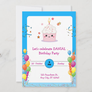 Fête Anniversaire Carte d'invitation