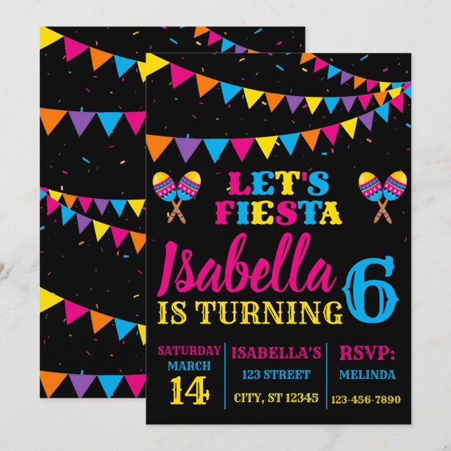 Fête Anniversaire Cinco De Mayo Fête Invitation (Devant / Derrière)