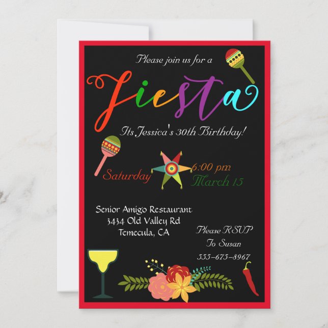 Fête Anniversaire Fête Colorful Vibrant Invitation (Devant)