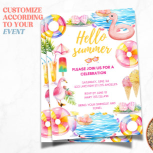Fête au bord de la piscine Invitation à une fête