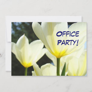 Fête au bureau ! invitations Tulipes Blanches Jaun