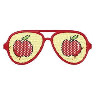 Fête aux fruits de pomme rouge amusant lunettes de