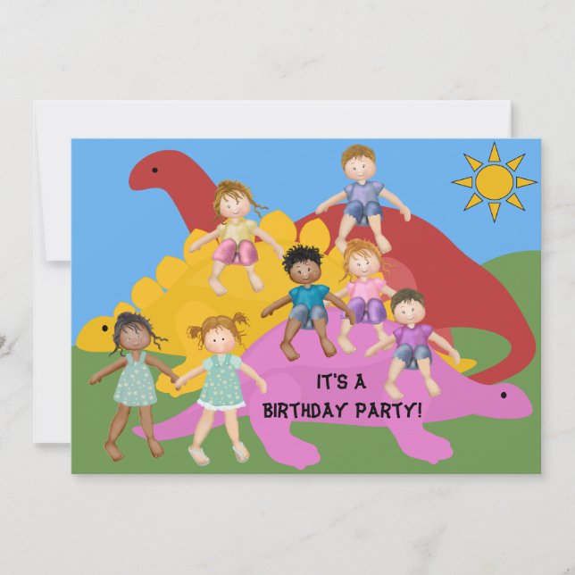 Fête Avec Invitation Pour L'Anniversaire Des Dinos (Devant)