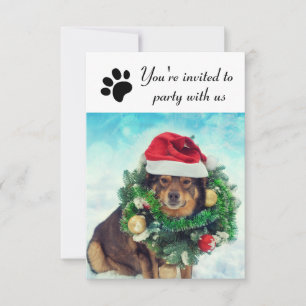 Fête avec nous Chien - Invitation de fête de fin d